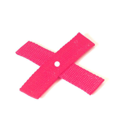 Kreuz, Target aus Gurtband ca. 10x10 cm, 25mm breit pink