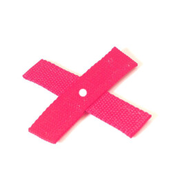 Kreuz, Target aus Gurtband ca. 10x10 cm, 25mm breit pink