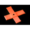 Kreuz, Target aus Gurtband ca. 10x10 cm, 25mm breit neonorange