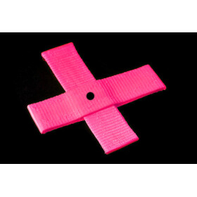 Kreuz, Target aus Gurtband ca. 10x10 cm, 25mm breit neonpink