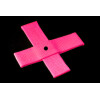 Kreuz, Target aus Gurtband ca. 10x10 cm, 25mm breit neonpink