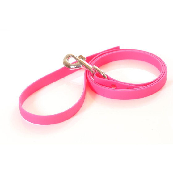 Biothane-Hundeleine, 16mm 1,2m, mit Handschlaufe neonpink