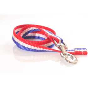 Hundeleine, 20mm breit,  blau-weiss-rot, ca. 1m, ohne...