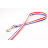 Hundeleine, 20mm breit,  blau-weiss-rot, ca. 1m, ohne Handschlaufe