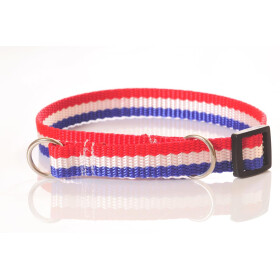 Halsband aus Gurtband, blau-weiß-rot, 20mm breit...