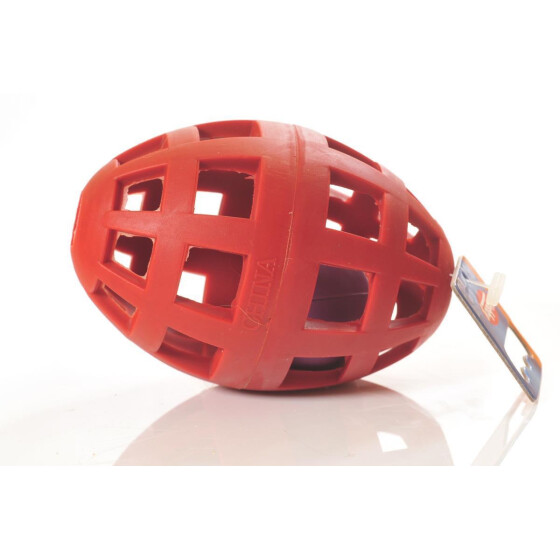 Vollgummi-Football mit Rassel rot