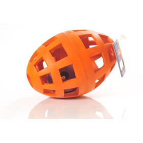 Vollgummi-Football mit Rassel orange
