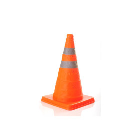 Faltbarer Pylon, Faltkegel, 41cm hoch, orange mit...