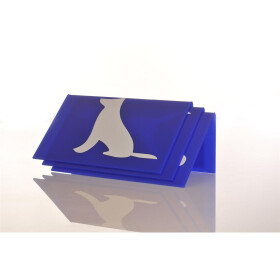 Schilderset, mit Symbolen für Sitz, Platz und Steh, blau, Acrylglas