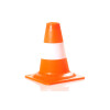 weicher, mittelschwerer Pylon, Kegel, orange-weiß, 20cm