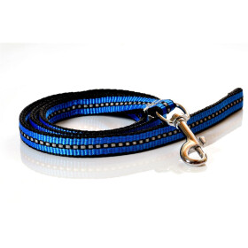 Leine, mit Reflektorstreifen, 1m lang, 15mm breit, azurblau