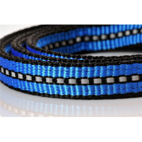 Leine, mit Reflektorstreifen, 1m lang, 15mm breit, azurblau