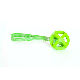 Vollgummi-Gitterball, 9cm, am Band grün