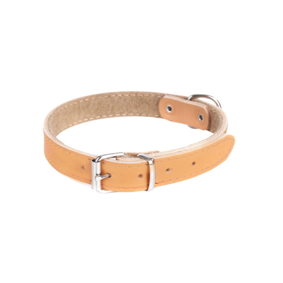 Stabiles Lederhalsband mit Filz gefüttert Breite 40 mm, Halsumfang: 37-48 cm Farbe: natur