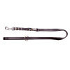 Hundeleine aus Leder verstellbar, stabil vernäht, mit auswechselbarem Karabiner Breite 15 mm, Gesamtlänge: 2 m Farbe: schwarz
