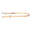 Hundeleine aus Leder verstellbar, stabil vernäht, mit ausgewechselbarem Karabiner Breite 20 mm, Gesamtlänge: 2,2 m Farbe: natur