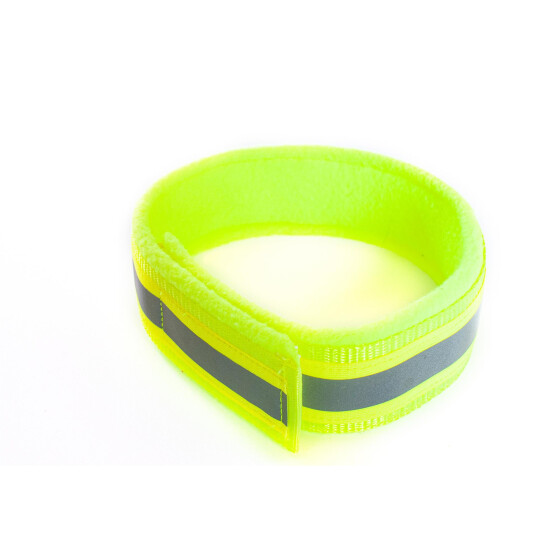 Reflektorhalsband mit Klettverschluss, neongelb, 5 cm breit, 52 cm lang