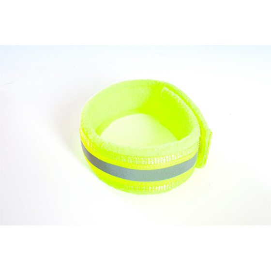 Reflektorhalsband mit Klettverschluss, neongelb, 4 cm breit, 31 cm lang