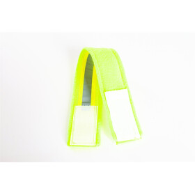 Reflektorhalsband mit Klettverschluss, neongelb, 4 cm breit, 31 cm lang