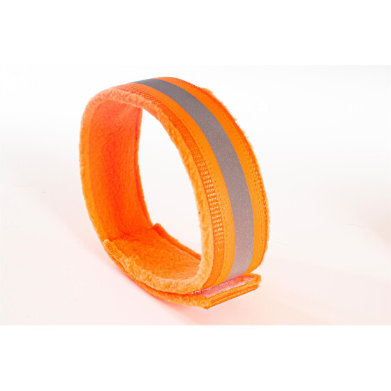 Reflektorhalsband mit Klettverschluss, neonorange, 5 cm breit, 52 cm lang