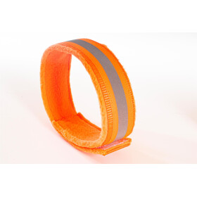 Reflektorhalsband mit Klettverschluss, neonorange, 5 cm breit, 52 cm lang