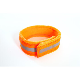 Reflektorhalsband mit Klettverschluss, neonorange, 5 cm breit, 42 cm lang