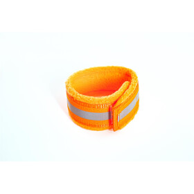 Reflektorhalsband mit Klettverschluss, neonorange, 4 cm breit, 42 cm lang