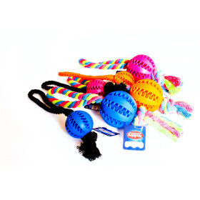 Hundeshop mit Herz Vollgummiball am Seil in 2...