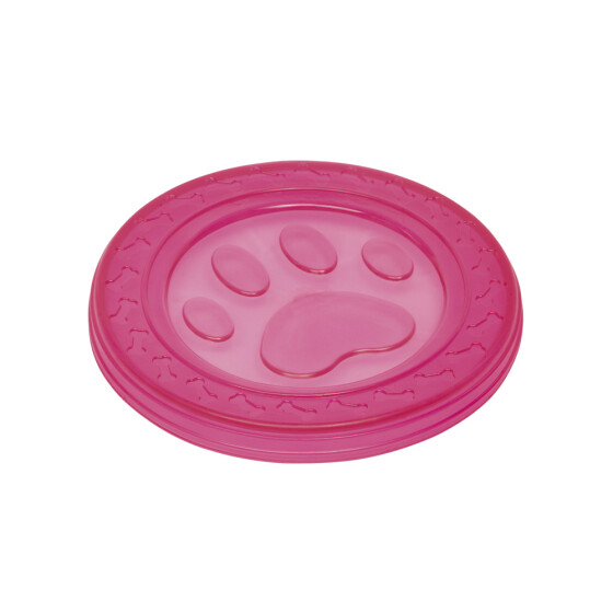 TPR Frisbee-Scheibe Fly-Disc "Paw" mit Tatze, pink