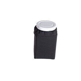 Eckiges Glas mit Softshell-Überzug und Baumwolltuch