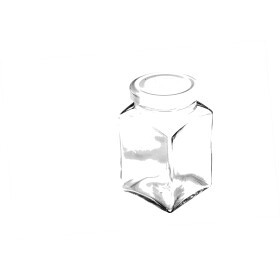 Eckiges Glas mit Softshell-Überzug und Baumwolltuch