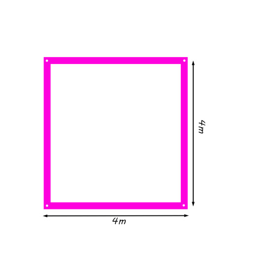 Markierband SHS Trümmer, 4x4m Pink