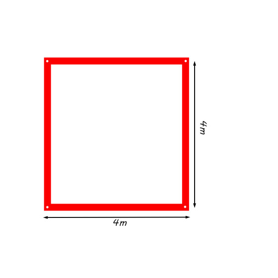 Markierband SHS Trümmer, 4x4m Rot