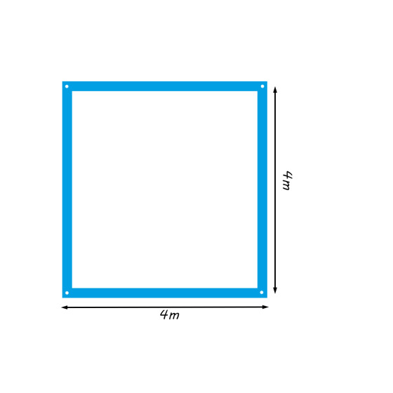 Markierband SHS Trümmer, 4x4m Türkis