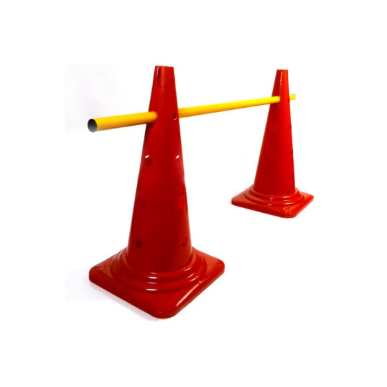 Kegelhürde 52cm, 2 Lochkegel + 1m-Stange