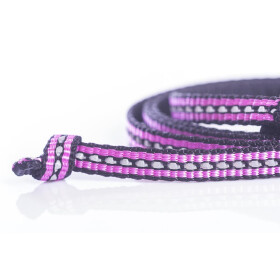 Leine, mit Reflektorstreifen, 1m lang, 10mm breit, rosa
