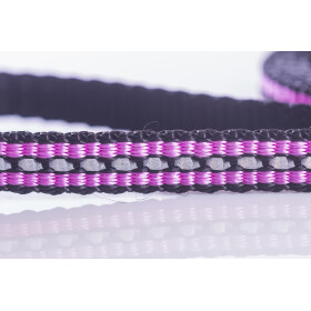 Leine, mit Reflektorstreifen, 1,2m lang, 10mm breit, rosa, mit Handschlaufe