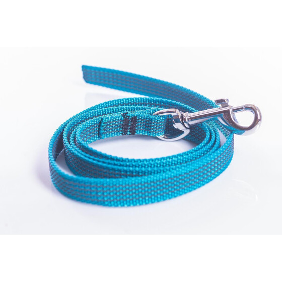 Leine, gummiert, 15mm breit tuerkis, ohne Handschlaufe