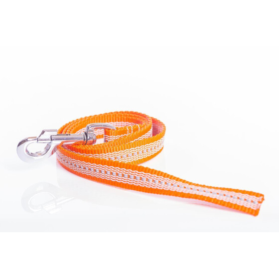 Leine, gummiert, reflektierend orange 1m ohne Handschlaufe