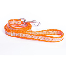 Leine, gummiert, reflektierend orange 1,2m mit Handschlaufe