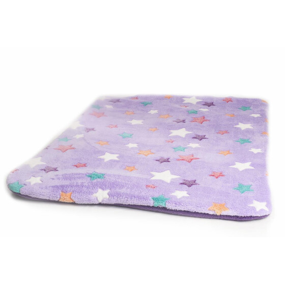 Hundedecke, Decke aus Fleece, HANDARBEIT lila Sterne M: ca. 54 x 60cm