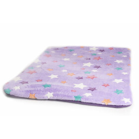 Hundedecke, Decke aus Fleece, HANDARBEIT lila Sterne M: ca. 54 x 60cm