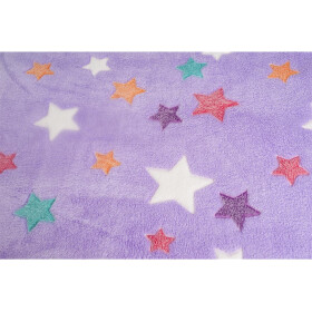 Hundedecke, Decke aus Fleece, HANDARBEIT lila Sterne M: ca. 54 x 60cm