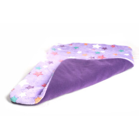 Hundedecke, Decke aus Fleece, HANDARBEIT lila Sterne M: ca. 54 x 60cm