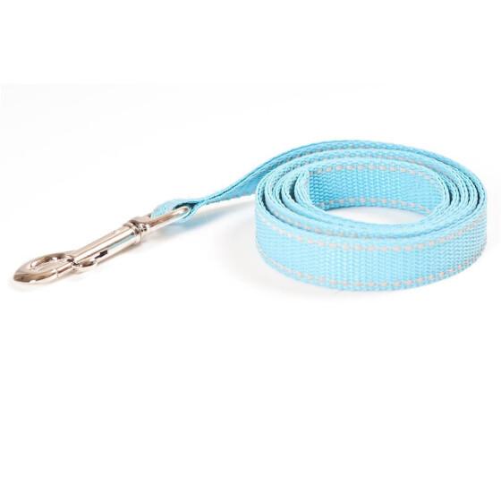 Leine, 20mm breit,  ca. 1m lang ohne Handschlaufe, reflektierend türkis