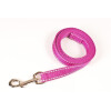 Leine, 20mm breit,  ca. 1m lang ohne Handschlaufe, reflektierend pink