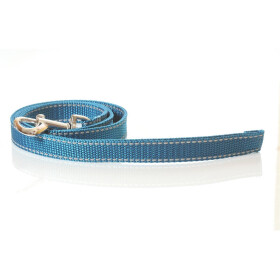 Leine, 20mm breit,  ca. 1m lang ohne Handschlaufe, reflektierend azurblau