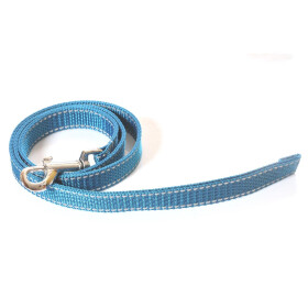 Leine, 20mm breit,  ca. 1m lang ohne Handschlaufe, reflektierend azurblau