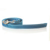 Leine, 20mm breit,  ca. 1m lang ohne Handschlaufe, reflektierend azurblau