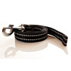 Leine, 20mm breit,  ca. 1m lang ohne Handschlaufe, reflektierend schwarz